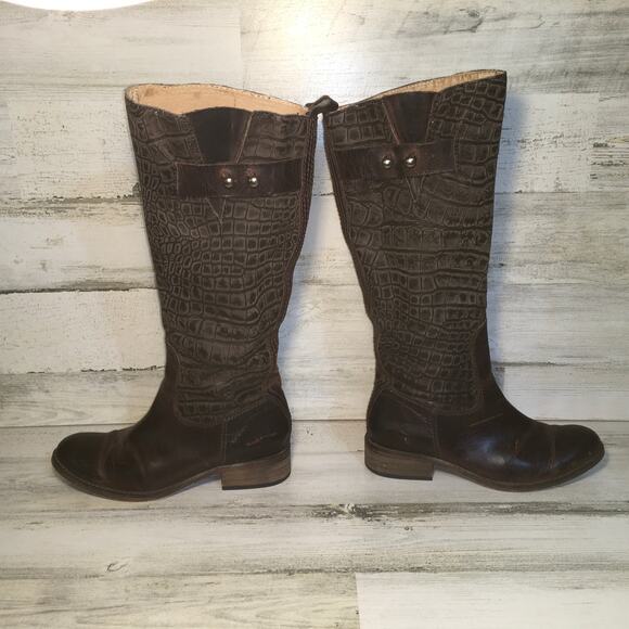 Spirit by Lucchese Bailey Riding Boot Womens 6 M Chocolate Brown Leather Tall - Picture 8 of 15